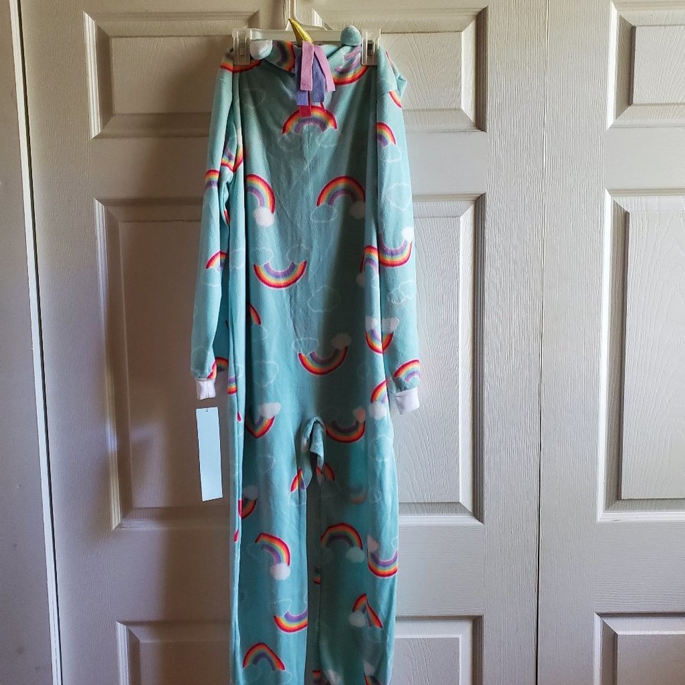 NWT Cat & Jack Large Girls Blue Unicorn Union Suit - Picture 4 of 5